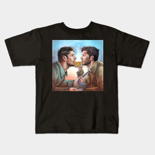 Destiel Apple Pie Kids T-Shirt by GioGui